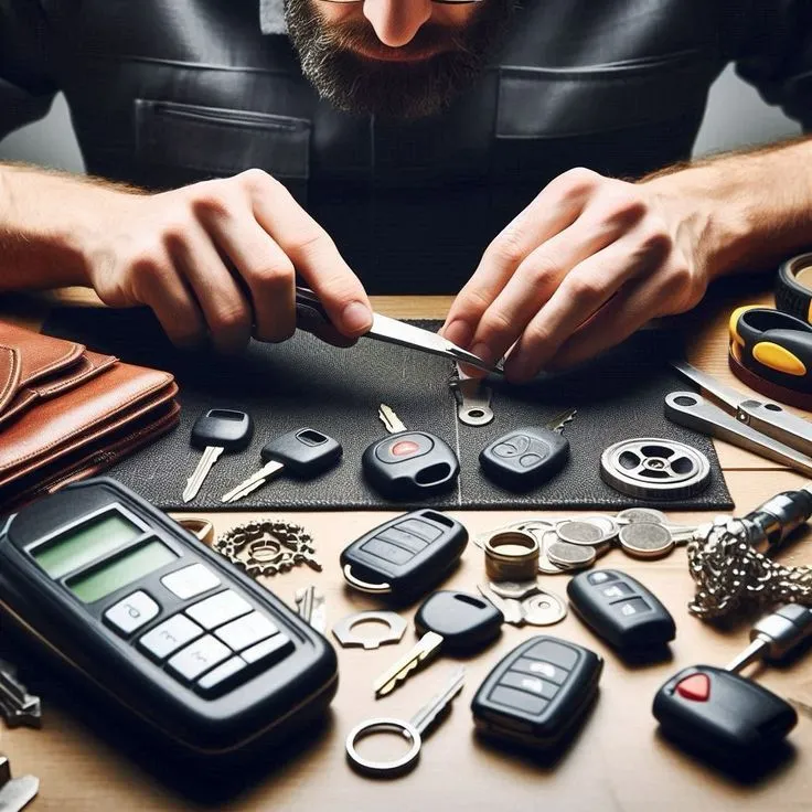 Close-up of car key fob programming equipment used for auto lockout service in Tuscaloosa AL