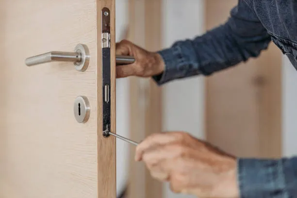 After: newly installed residential deadbolt lock, smooth and secure